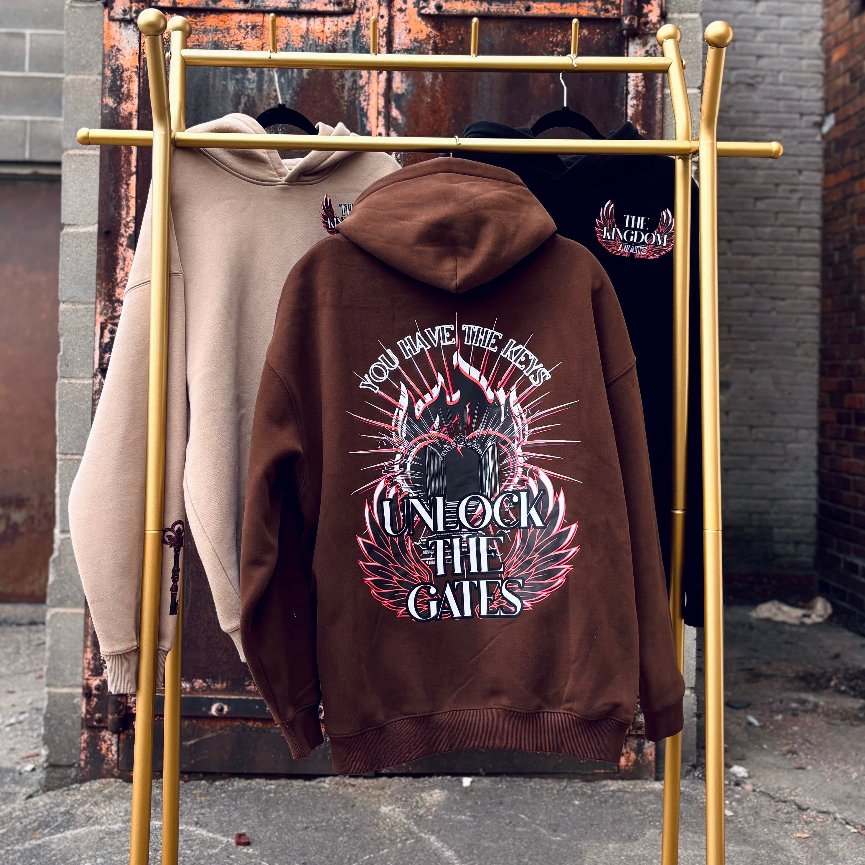 The Kingdom Awaits Fleeced Hoodie- Coffee