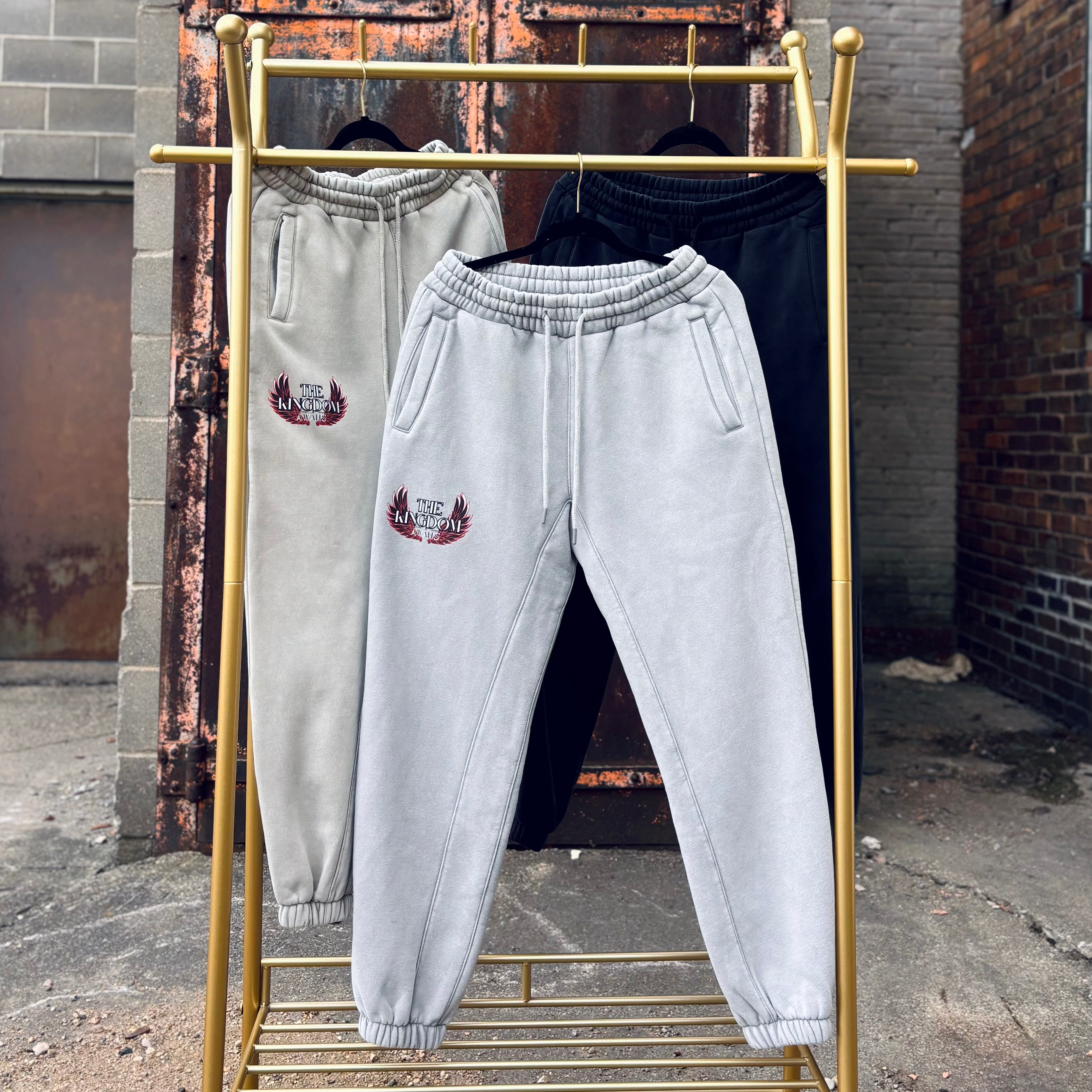 Kingdom Awaits Fleeced Joggers- Light Grey