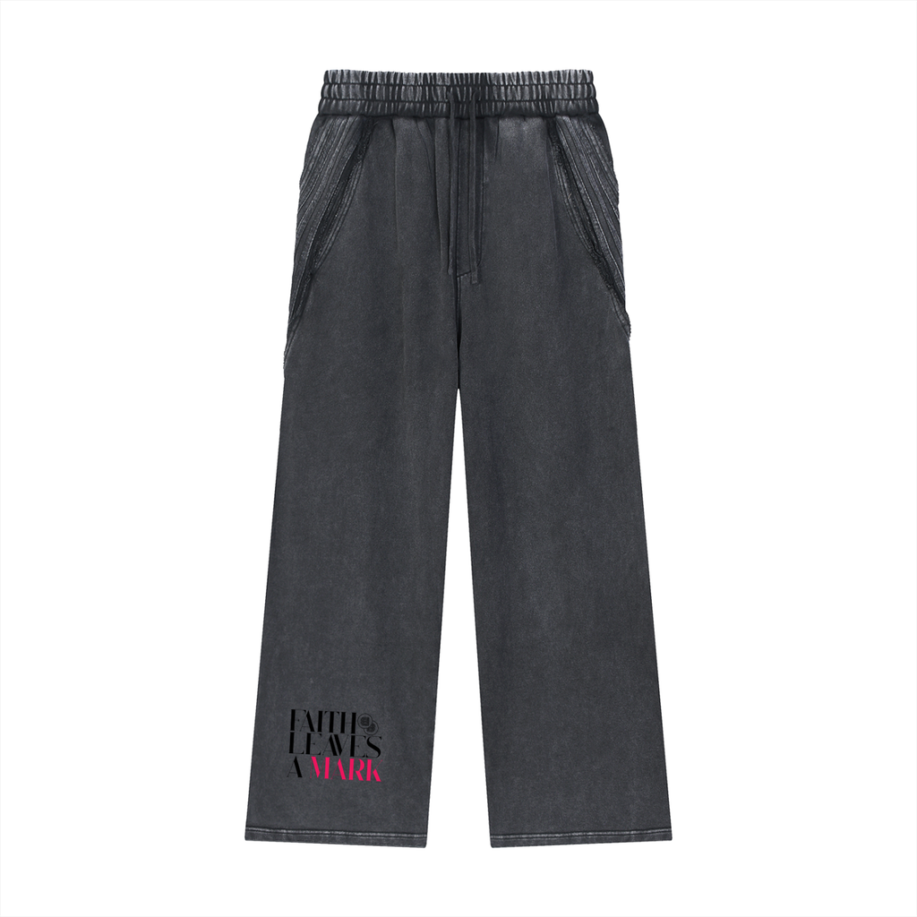 Faith Leaves a Mark Wide Leg Lounge Pants- Washed Black