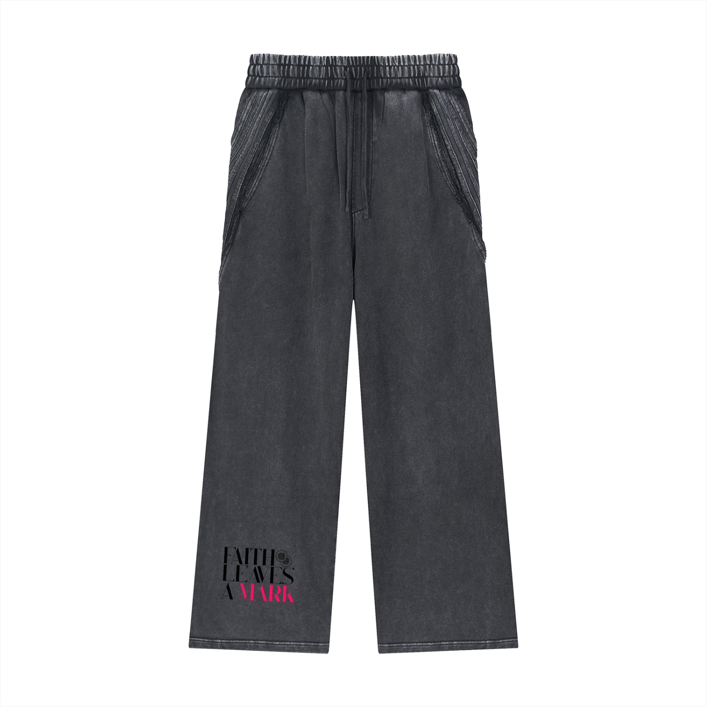 Faith Leaves a Mark Wide Leg Lounge Pants- Washed Black