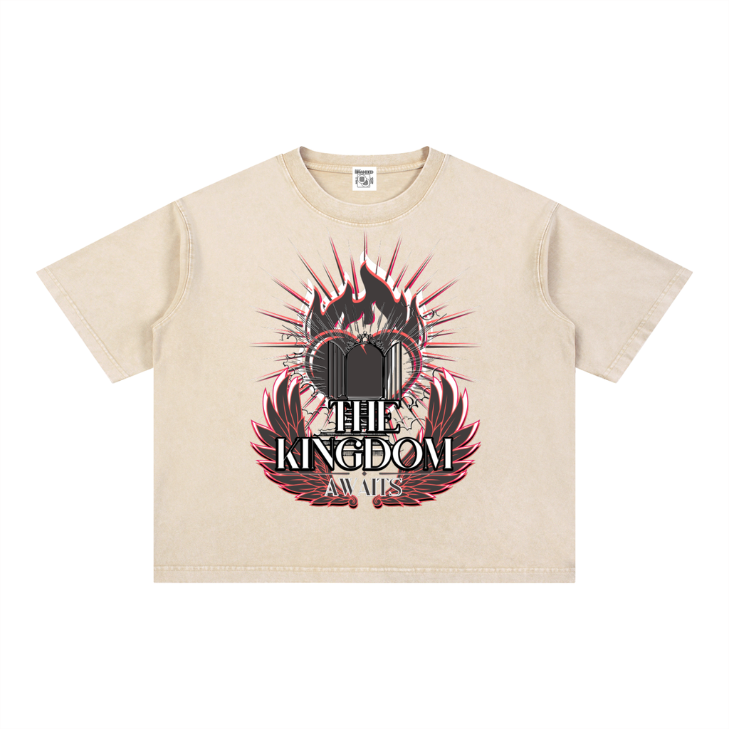 The Kingdom Awaits Boxy Tee- Washed Apricot