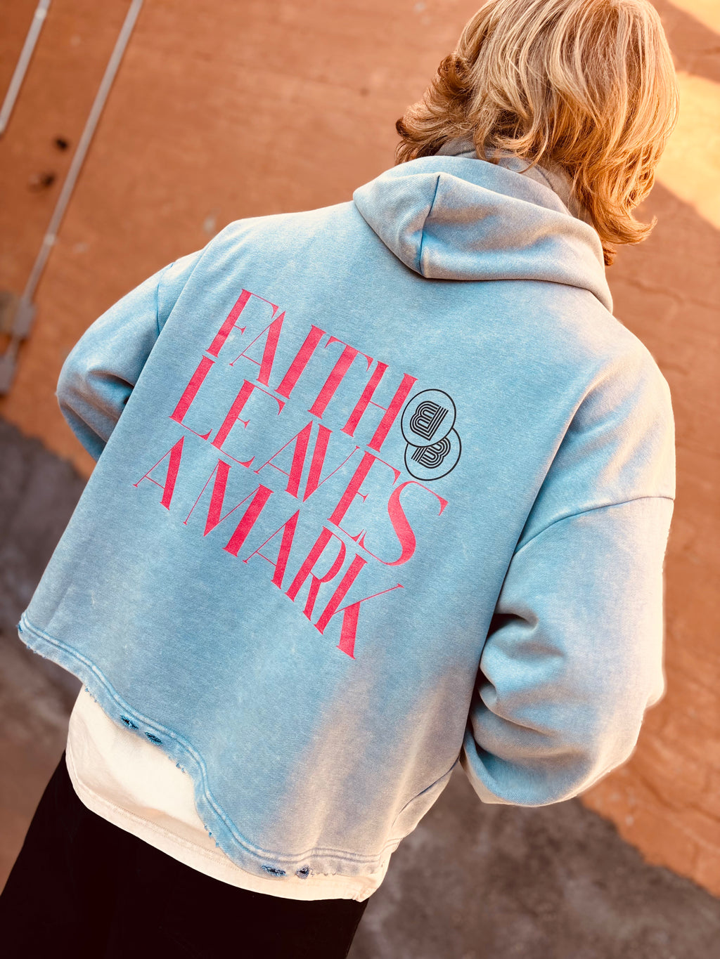 Leave A Mark - Vintage Washed Frayed-Hem Hoodie