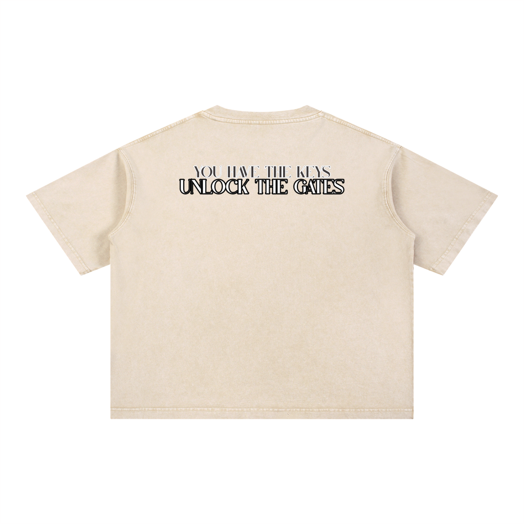 The Kingdom Awaits Boxy Tee- Washed Apricot
