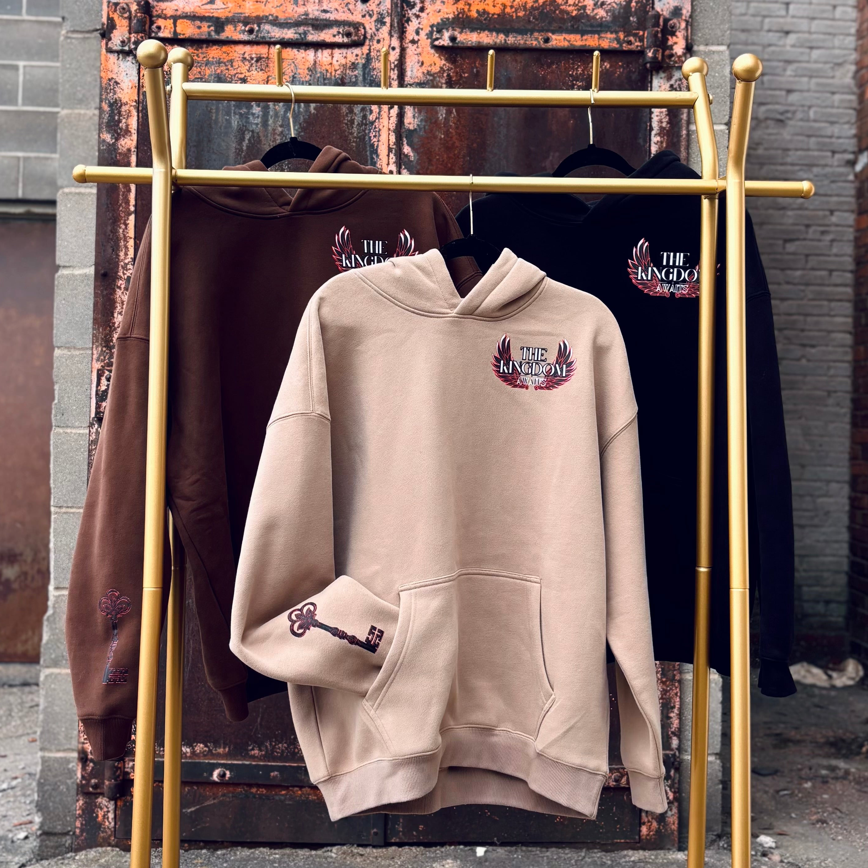 The Kingdom Awaits Fleeced Hoodie- Apricot