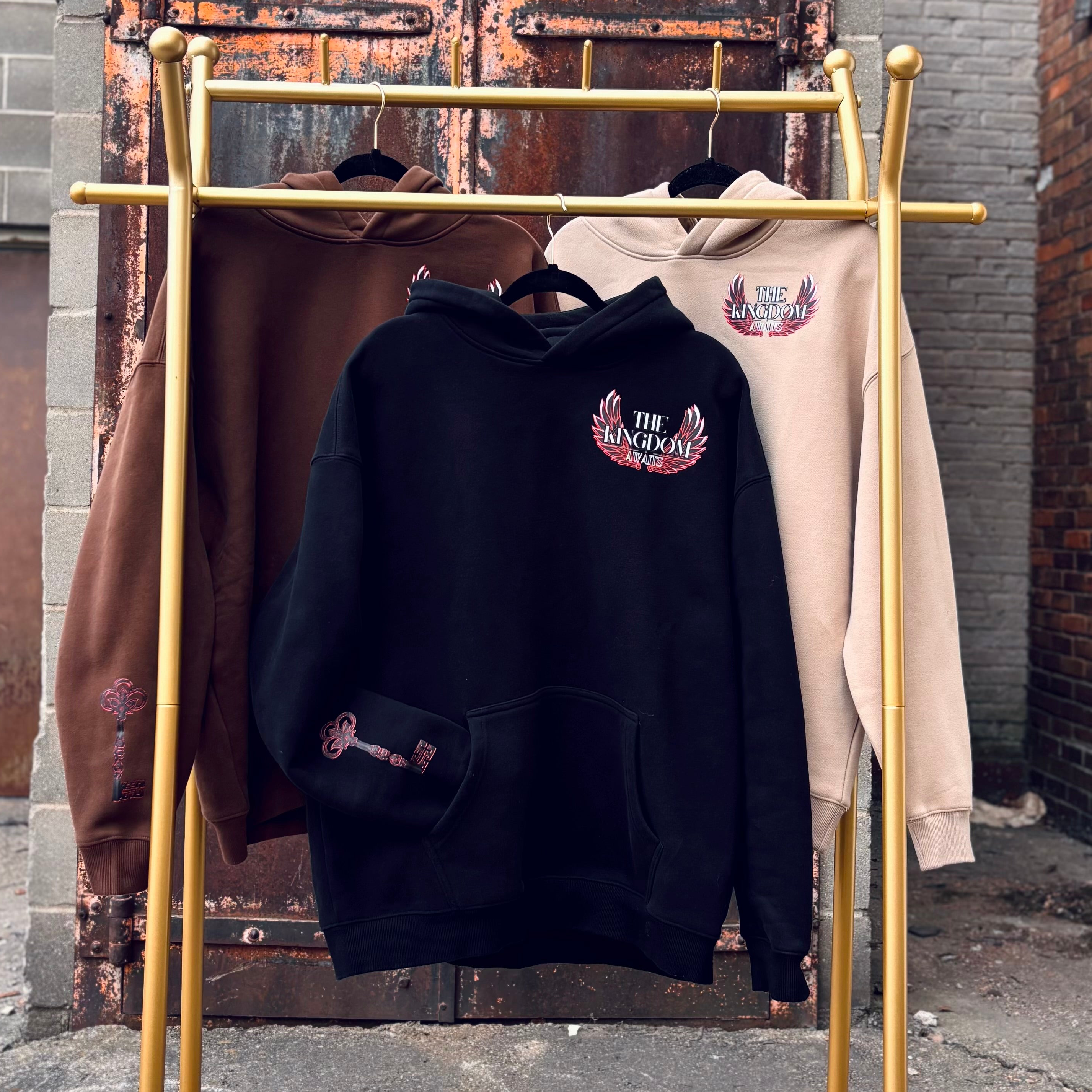 The Kingdom Awaits Fleeced Hoodie- Black