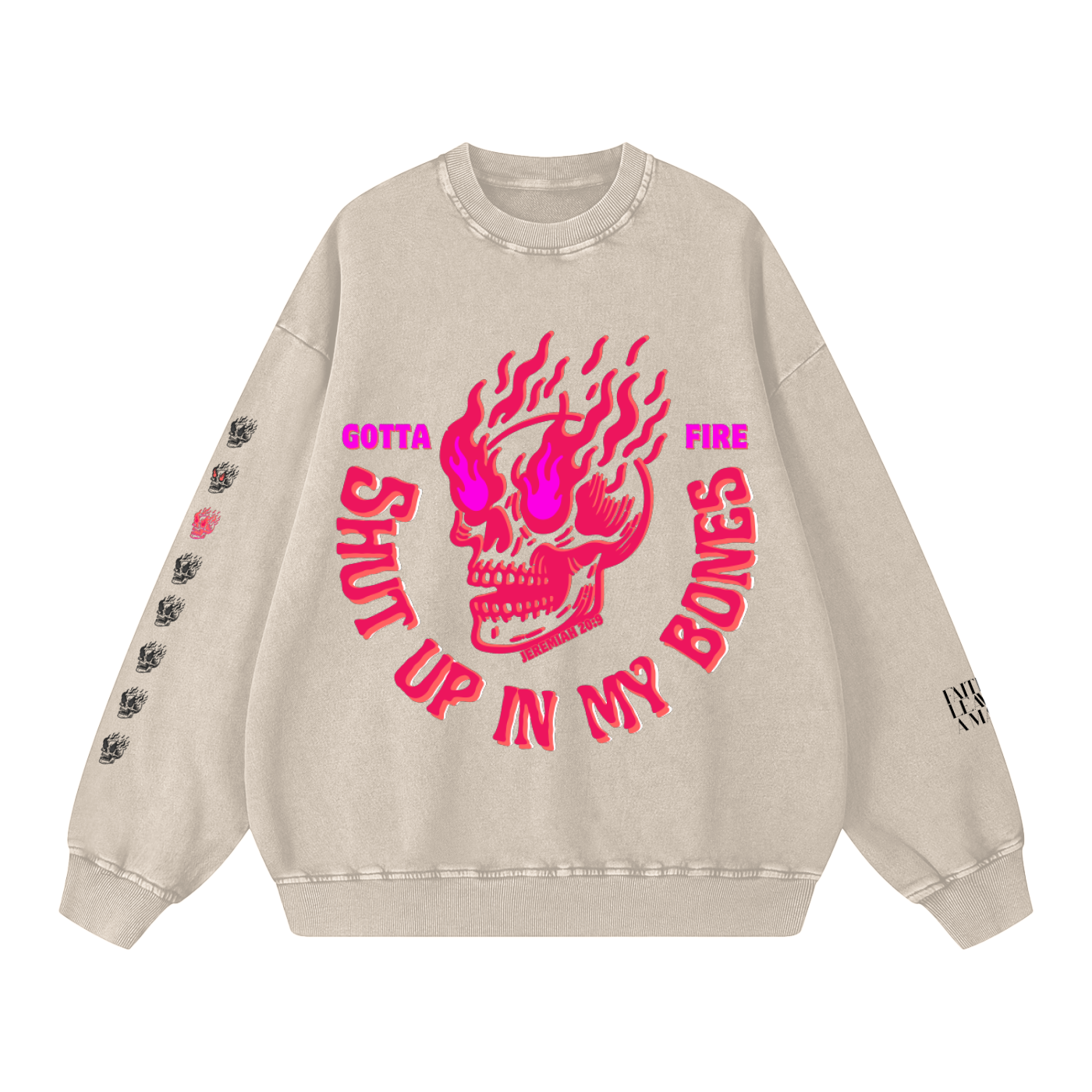 Gotta Fire - Face Forward - Vintage Wash Oversized Crew Sweatshirt