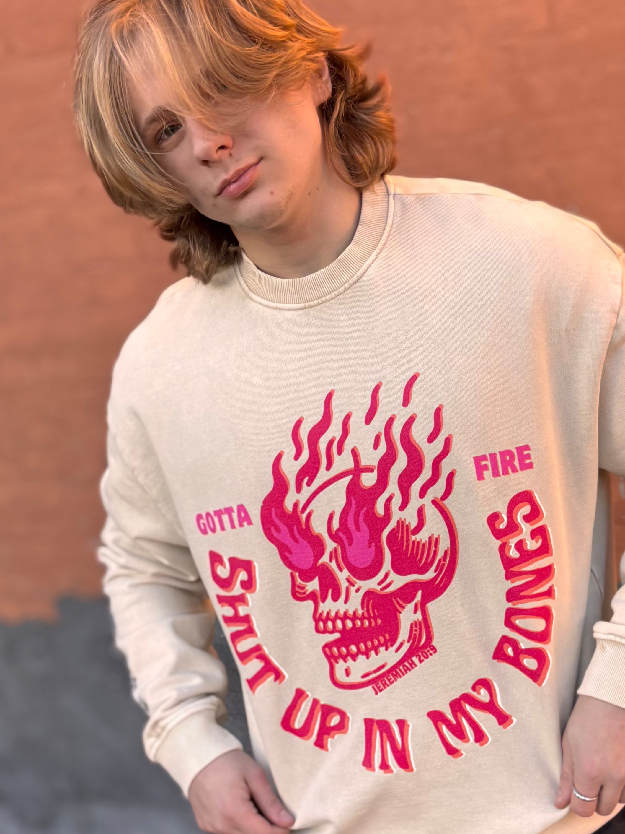Gotta Fire - Face Forward - Vintage Wash Oversized Crew Sweatshirt